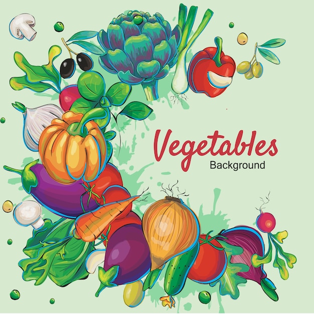 Vector gratuito fondo con diseño de verduras