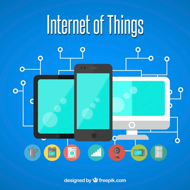 Fondo de dispositivos conectados a internet 