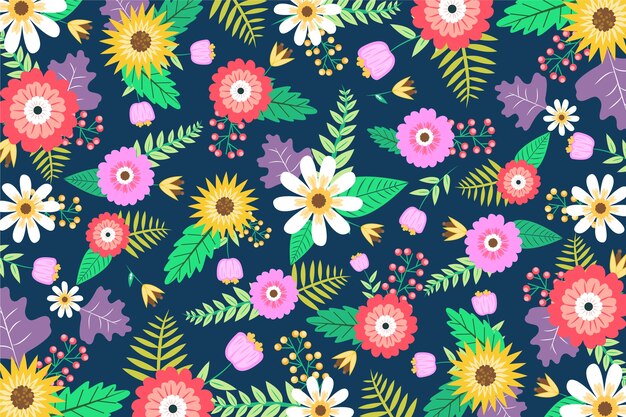 Fondo ditsy estampado floral colorido