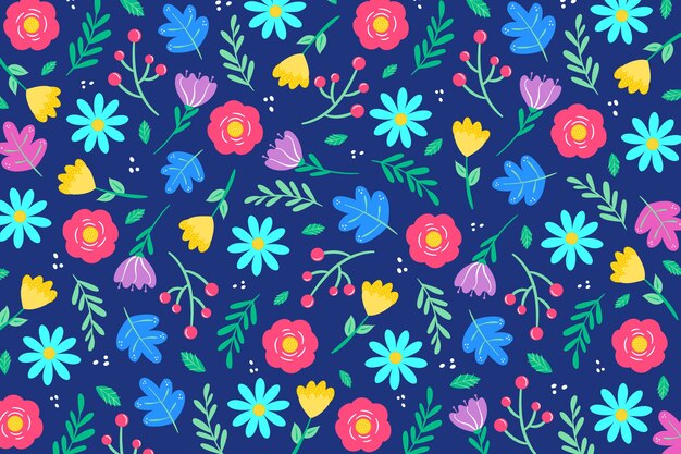 Fondo ditsy estampado floral colorido