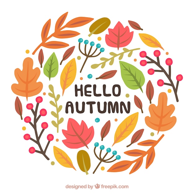 Fondo divertido con composición de otoño