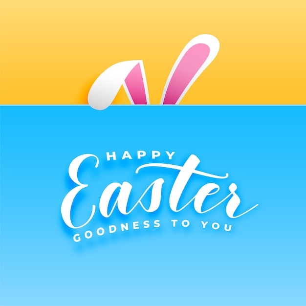 Fondo divertido feliz pascua con orejas de conejo
