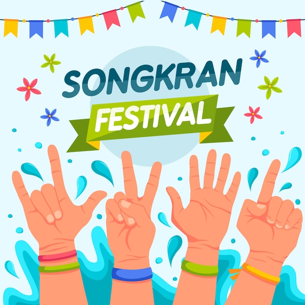 Fondo divertido festival songkran