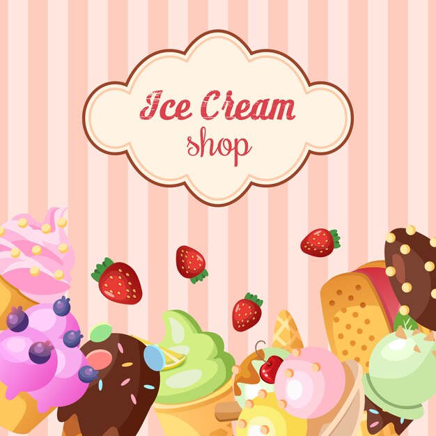 Fondo divertido del helado.