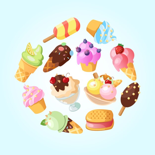 Fondo divertido del helado.