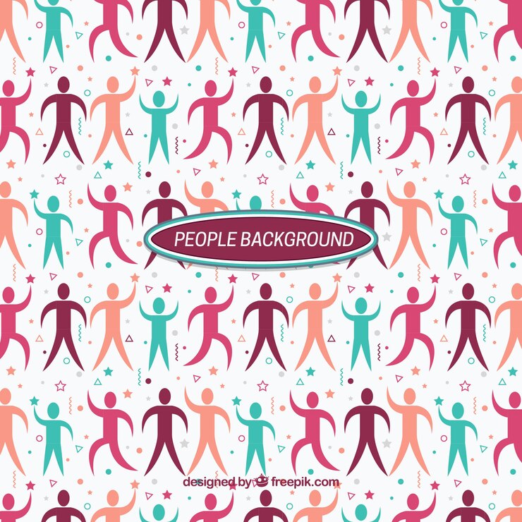 Vector gratuito fondo divertido con siluetas coloridas