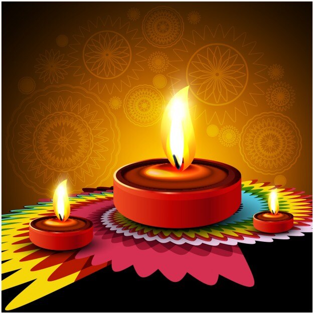 Fondo de Diwali con colorido ornamento