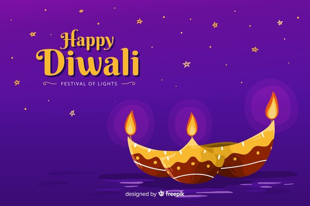 Fondo diwali dibujado a mano con diseño plano