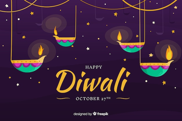 Fondo diwali dibujado a mano