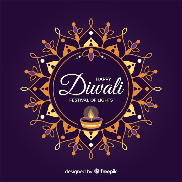 Fondo de diwali en diseño plano