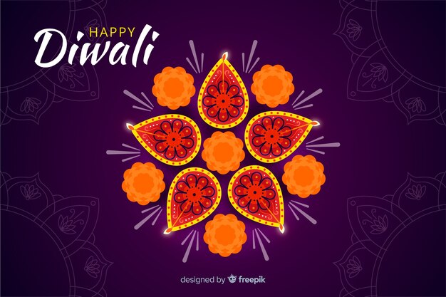 Fondo de Diwali en diseño plano