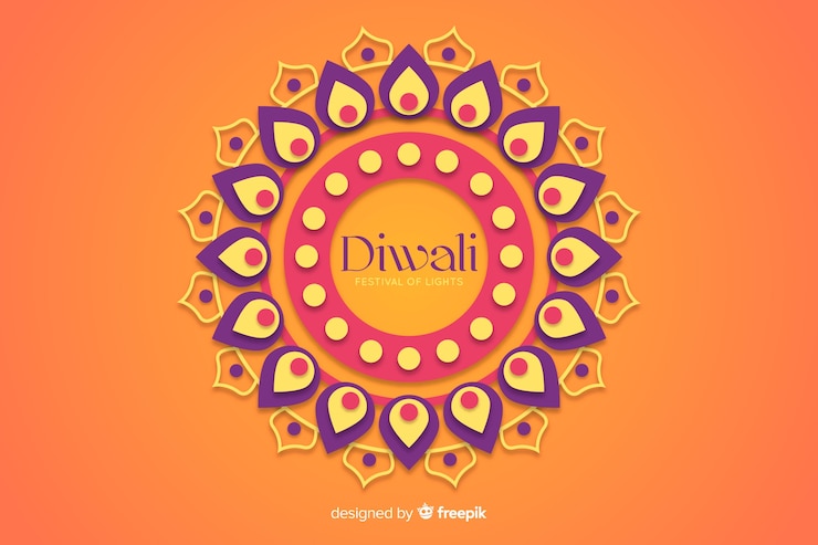 Vector gratuito el fondo de diwali en estilo de papel