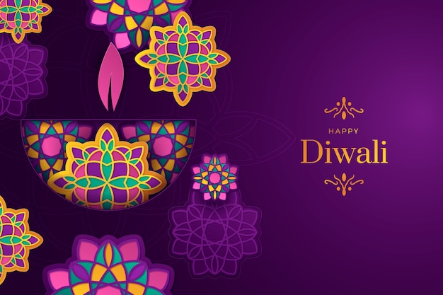 Vector gratuito fondo de diwali estilo papel