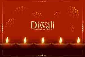 Vector gratuito fondo de diwali del festival hindú con diseño de lámpara brillante