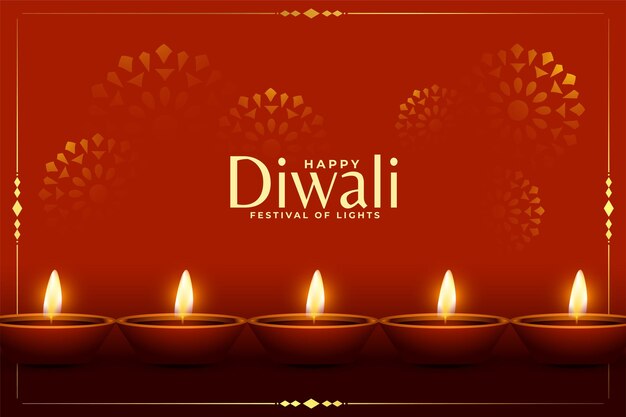 Fondo de diwali del festival hindú con diseño de lámpara brillante