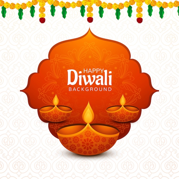 Vector gratuito fondo de diwali festival religioso indio con lámparas