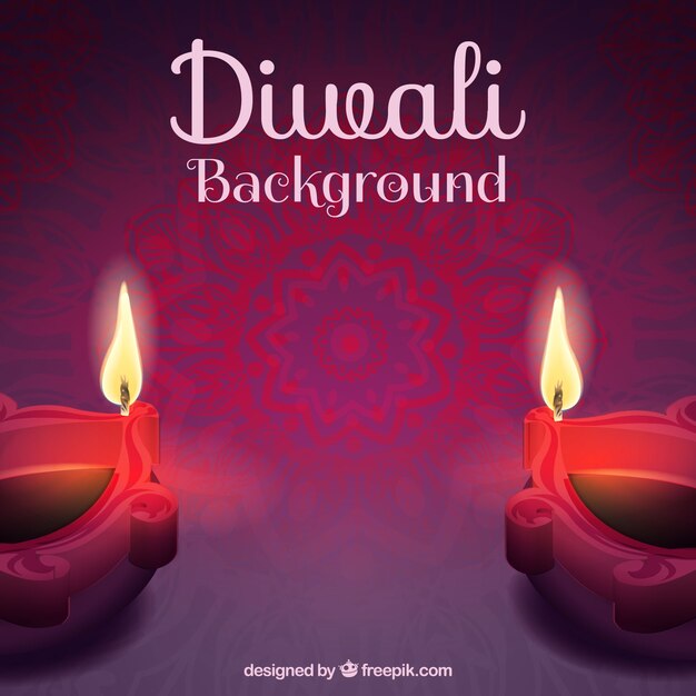 Fondo de diwali con velas 