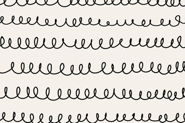 Fondo de Doodle, vector de diseño de patrón de espiral negro