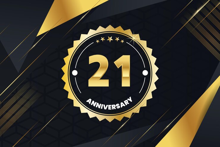 Vector gratuito fondo dorado 21 aniversario
