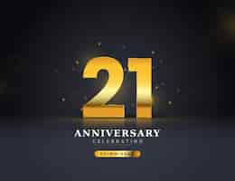 Vector gratuito fondo dorado 21 aniversario