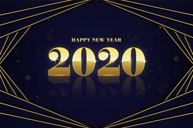 Fondo dorado de año nuevo 2020