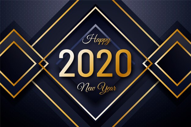 Fondo dorado de año nuevo 2020