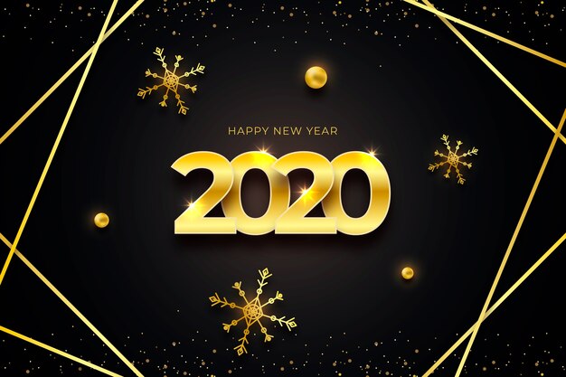 Fondo dorado de año nuevo 2020