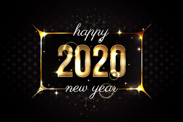 Fondo dorado de año nuevo 2020