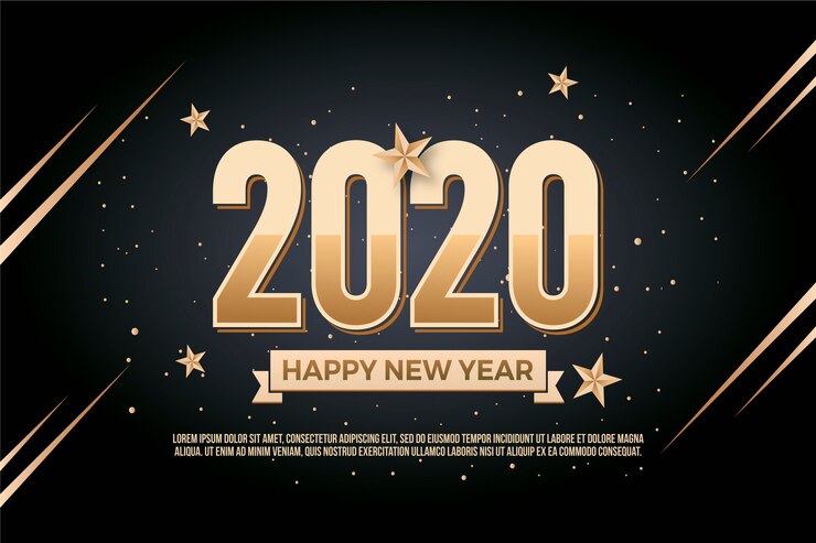 Vector gratuito fondo dorado de año nuevo 2020