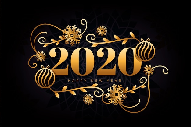 Fondo dorado de año nuevo 2020