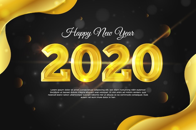 Vector gratuito fondo dorado de año nuevo 2020