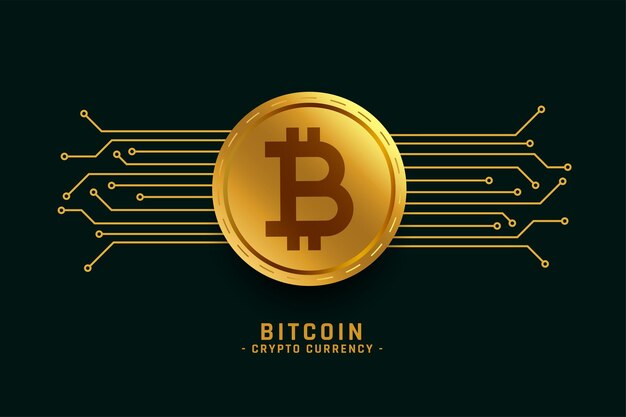 Fondo dorado de bitcoin con líneas de red