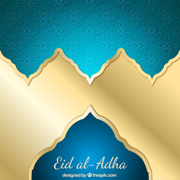 Vector gratuito fondo dorado brillante de eid al-adha