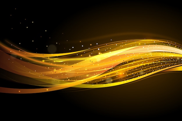 Fondo dorado brillante de la onda