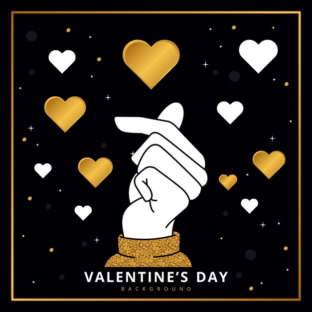 Vector gratuito fondo dorado del día de san valentín