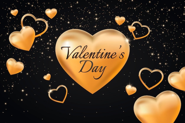 Vector gratuito fondo dorado del día de san valentín