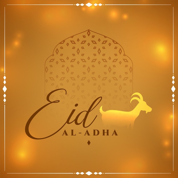 Fondo dorado de eid al adha de estilo islámico