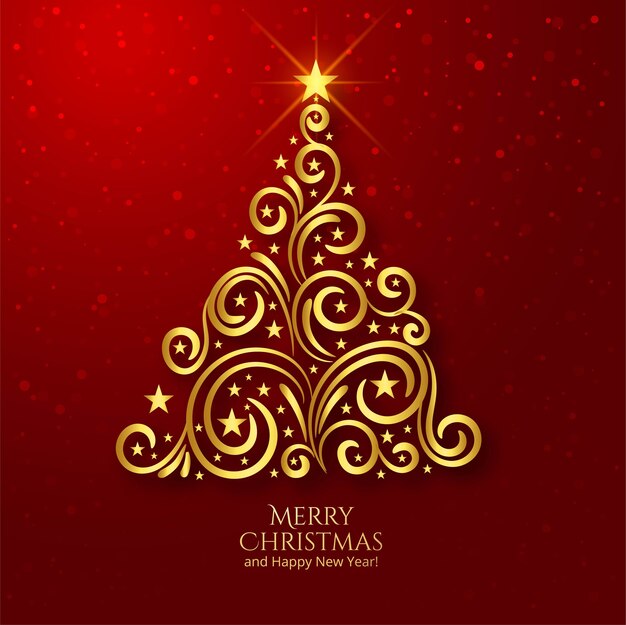 Fondo dorado hermoso del festival del árbol de navidad