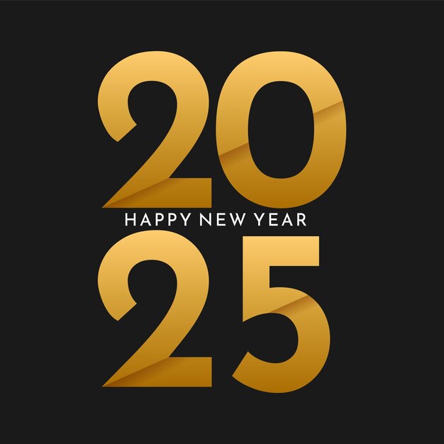 Fondo dorado y negro de Feliz Año Nuevo