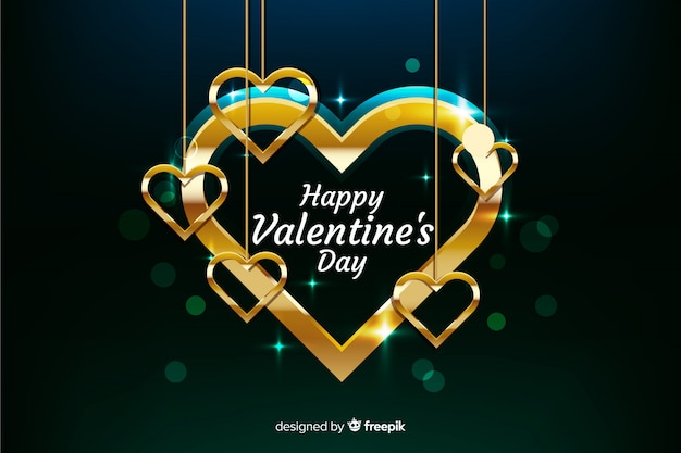 Vector gratuito fondo dorado de san valentin