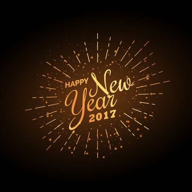 Fondo dorado vintage de feliz año 2017
