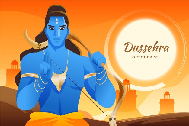 El fondo del dussehra con gradiente