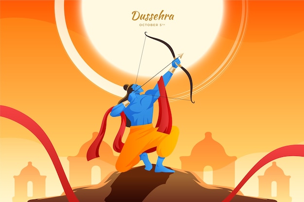 El fondo del dussehra con gradiente