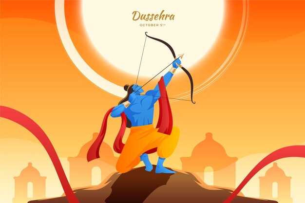 El fondo del dussehra con gradiente