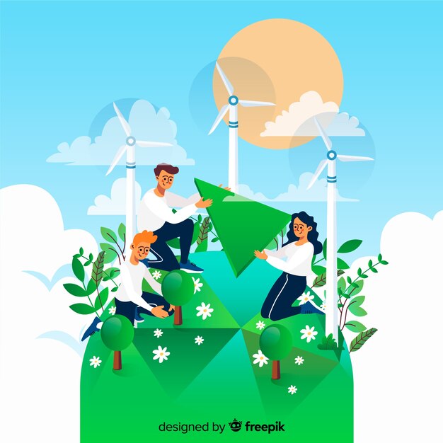 Fondo con ecología y concepto de reciclaje.