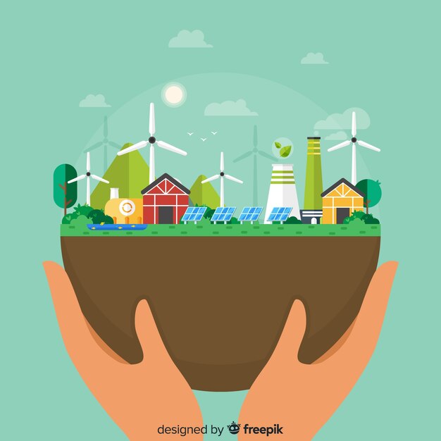 Fondo con ecología y concepto de reciclaje.