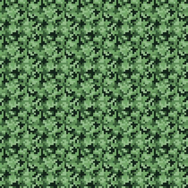 Fondo editable de píxeles de camuflaje de patrones sin fisuras pixelados verdes