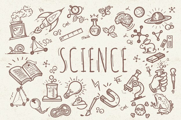 Fondo de educación científica de diseño vintage