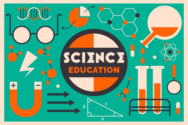 Fondo de educación científica de estilo vintage