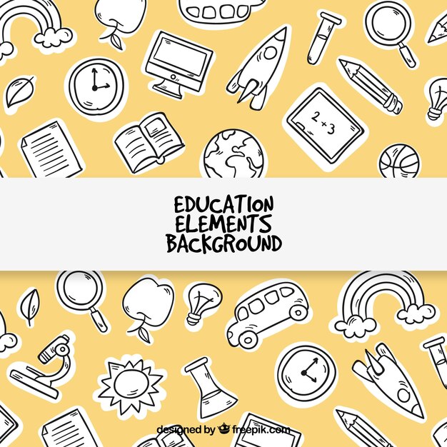 Fondo de educación con elementos